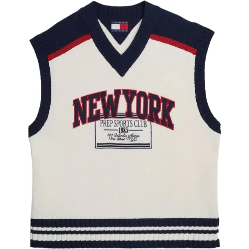 Cricket Style V-Neck Unisex Vest , male, Sizes: S, M - Tommy Hilfiger - Modalova