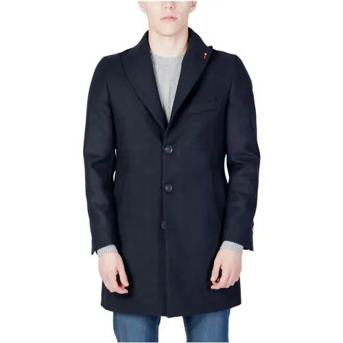 Blauer Reverskragen Button-Up Mantel - Mulish - Modalova