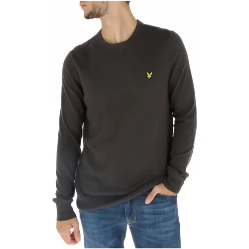 Grauer Strick Rundhals Pullover , Herren, Größe: L - Lyle & Scott - Modalova