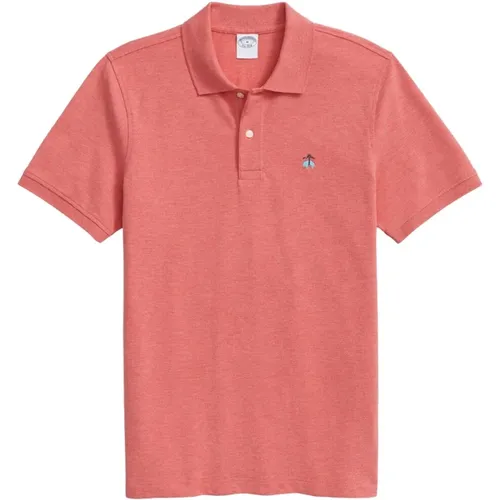 Rotes Heather Supima Baumwolle Stretch Piqué Polo , Damen, Größe: 2XL - Brooks Brothers - Modalova