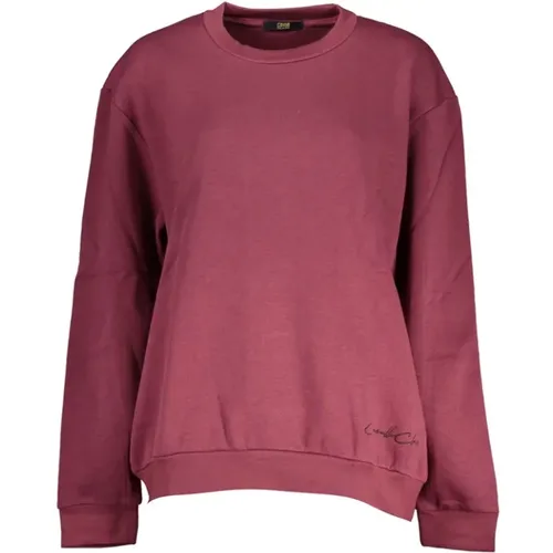 Elegantes Fleece-Sweatshirt mit Stickerei , Damen, Größe: XS - Cavalli Class - Modalova