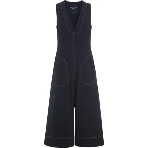 Tokyo Twill Jumpsuit Schwarz/Ivory Stitch , Damen, Größe: XL - Bitte Kai Rand - Modalova