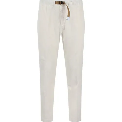 Sand , Ribbed Velvet Trousers with Iconic Waistband , male, Sizes: XL - White Sand - Modalova