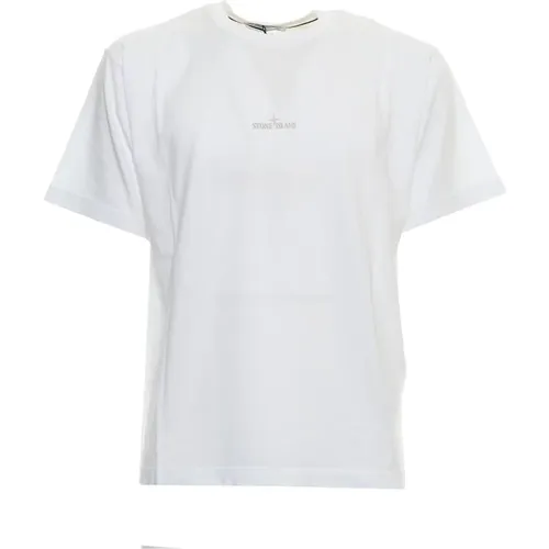 Weiße T-Shirts & Polos für Männer , Herren, Größe: S - Stone Island - Modalova