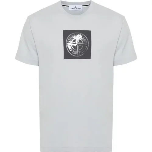 Compass Print T-Shirt , male, Sizes: L, XL - Stone Island - Modalova
