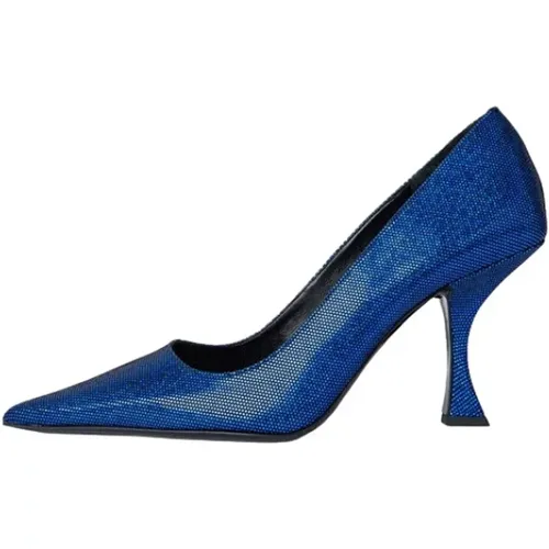 Blaue Disco Pumps mit Skulpturalem Absatz , Damen, Größe: 36 EU - By FAR - Modalova