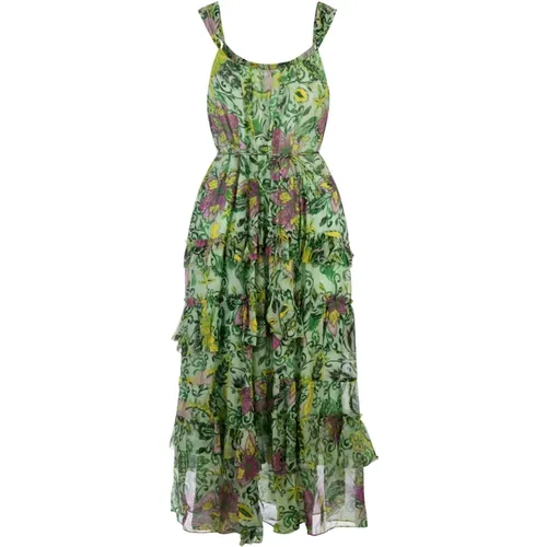Green Garden Paisley Midi Dress , female, Sizes: XS, S, M - Diane Von Furstenberg - Modalova