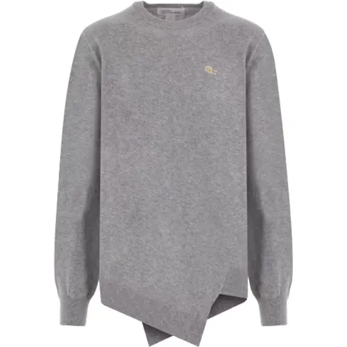Grey Sweater with Logo Patch , male, Sizes: L - Comme des Garçons - Modalova