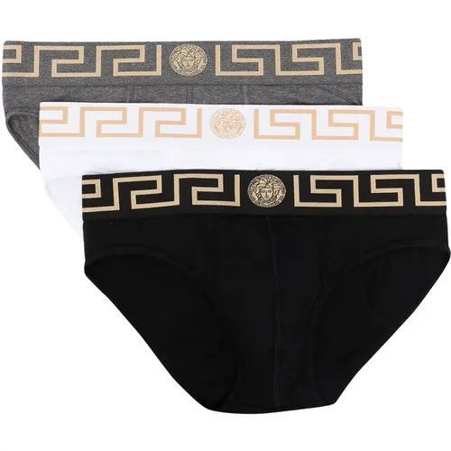 Cotton Pack Slip Underwear , male, Sizes: S - Versace - Modalova