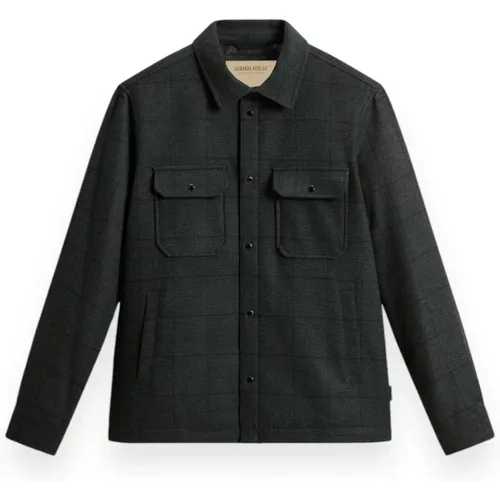 Check Overshirt in Alaskan Wool , male, Sizes: M, L, XL - Woolrich - Modalova