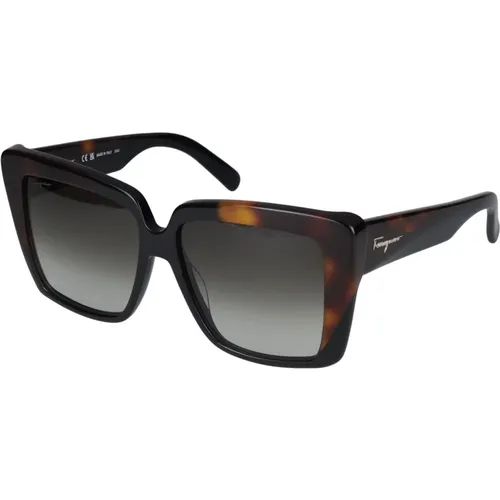 Stylische Sonnenbrille SF1060S,Sunglasses SF1060S,Grey Marble Sunglasses with Grey Shaded - Salvatore Ferragamo - Modalova