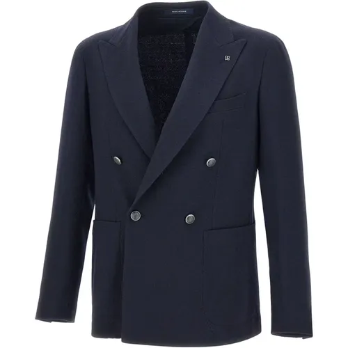 Marineblauer Wollblazer , Herren, Größe: L - Tagliatore - Modalova