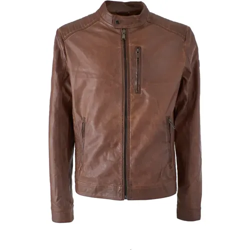Leather Jacket for Men , male, Sizes: L, XL, S, 2XL, M - YES ZEE - Modalova