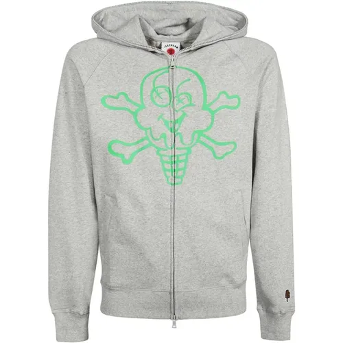 Baumwoll Zip Hoodie mit Frontdruck , Herren, Größe: S - ICECREAM - Modalova