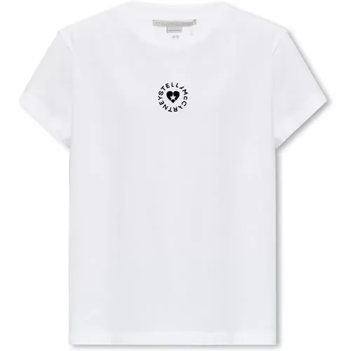 T-Shirt mit Logo , Damen, Größe: 2XS - Stella Mccartney - Modalova