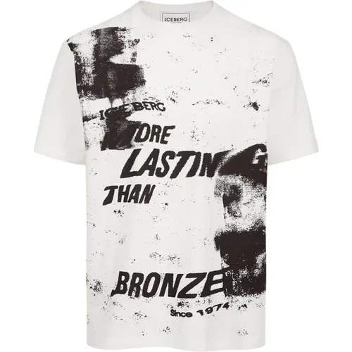 T-Shirt mit Lastin Bronce Print , Herren, Größe: M - Iceberg - Modalova