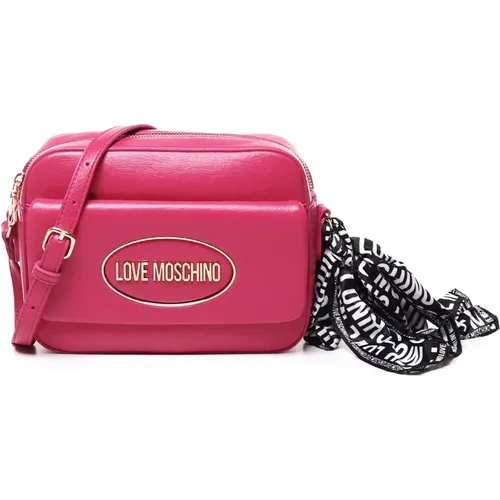 Magenta Tasche mit Angebrachtem Schal - Love Moschino - Modalova