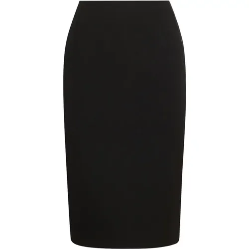 Schwarzer Wollrock mit hoher Taille , Damen, Größe: S - Versace - Modalova