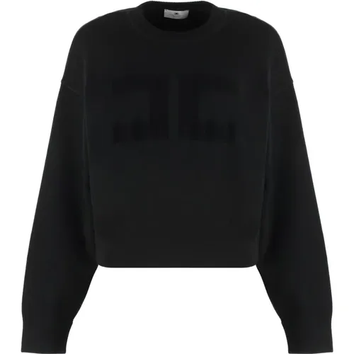 Geprägter Logo-Viskose-Sweatshirt - Elisabetta Franchi - Modalova