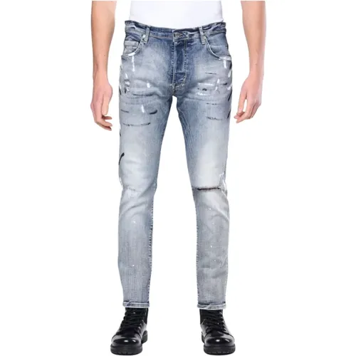Hellblaue Malerei Jeans,Bandana T-Shirt in Schwarz - My Brand - Modalova