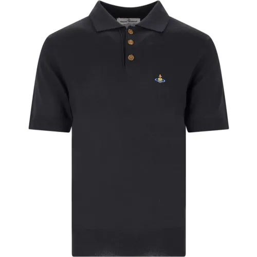 Schwarze Sweaters mit Polo-Logo , Herren, Größe: M - Vivienne Westwood - Modalova