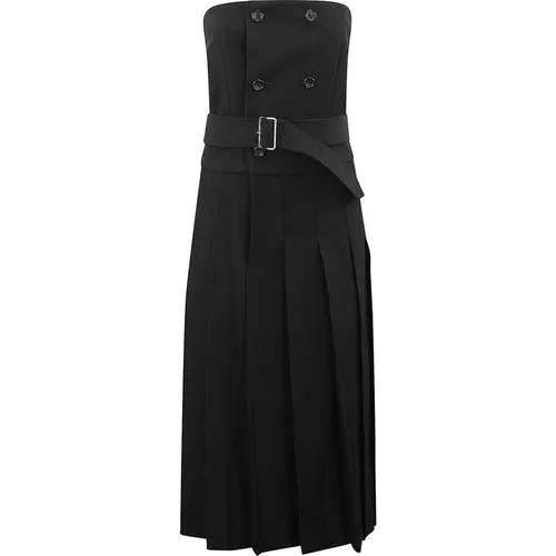 Button Front Midi Dress with Belt , female, Sizes: S, M - Comme des Garçons - Modalova