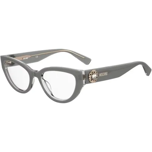 Stilvolle Graue Rahmenbrille , unisex, Größe: 52 MM - Moschino - Modalova