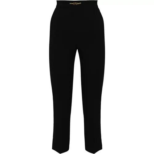 High-Waisted Trousers with Side Slits , female, Sizes: 2XL, S, M, XL, L - Elisabetta Franchi - Modalova