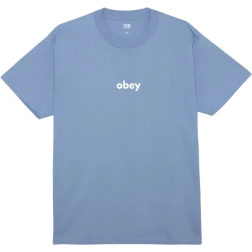 Logo T-Shirt, Casual Stil , Herren, Größe: M - Obey - Modalova