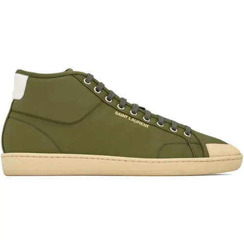 Sneakers with Gold Inscription , male, Sizes: 6 UK - Saint Laurent - Modalova