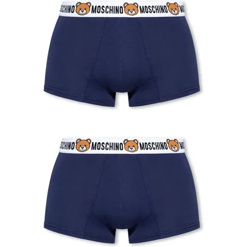 Branded boxers 2-pack , male, Sizes: XS, 2XL, S - Moschino - Modalova