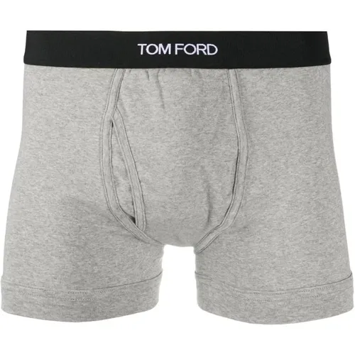 Graue Boxershorts mit Logo-Band , Herren, Größe: L - Tom Ford - Modalova