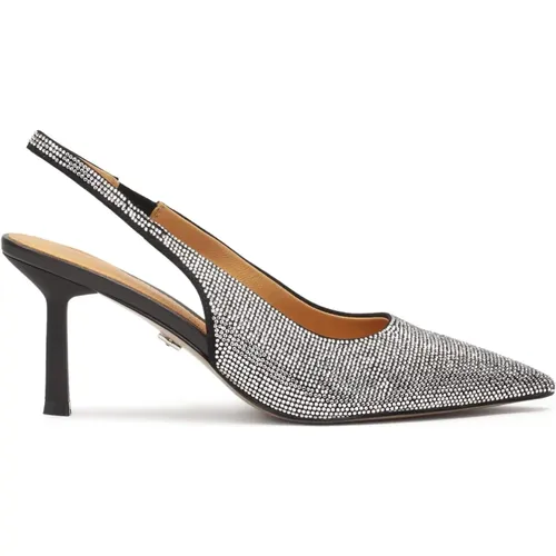 Slingback-Pumps verziert mit silbernen Kristallen , Damen, Größe: 35 EU - Kazar - Modalova