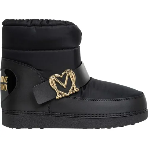 Schnürschneestiefel Einfaches Muster , Damen, Größe: 39 EU - Love Moschino - Modalova