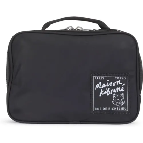 Schwarze Nylon Bum Bag , Herren, Größe: ONE Size - Maison Kitsuné - Modalova