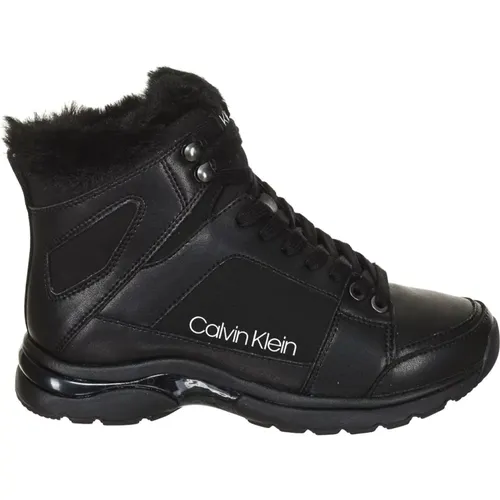 Schwarze High-Top Sneakers für Damen , Damen, Größe: 37 EU - Calvin Klein - Modalova