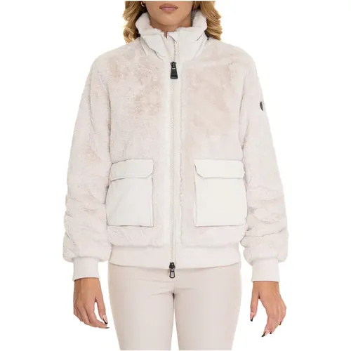 Faux Fur Bomber Jacket with Zip , female, Sizes: S, L, XS, M - Emporio Armani EA7 - Modalova