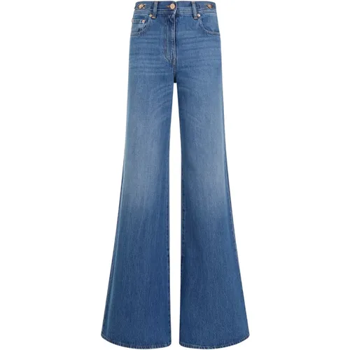 Flared Denim Jeans Stone Wash , female, Sizes: W25, W27, W26 - Versace - Modalova