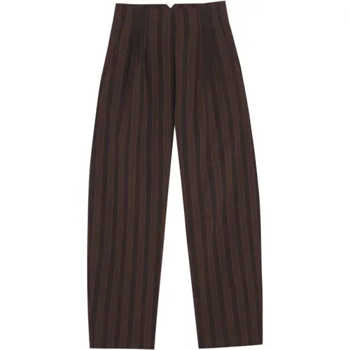 Striped linen and virgin wool pants , female, Sizes: S, 2XL, L, XS, M, XL - Cortana - Modalova