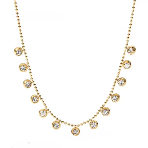 Elegante Wasserdichte Kristall Halskette Goldbeschichtung , Damen, Größe: ONE Size - Dansk Copenhagen - Modalova