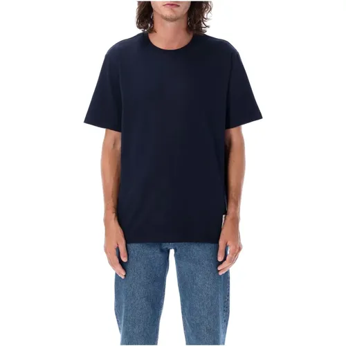 Marineblaues T-Shirt mit lockerer Passform und Logo-Patch , Herren, Größe: 2XL - Thom Browne - Modalova