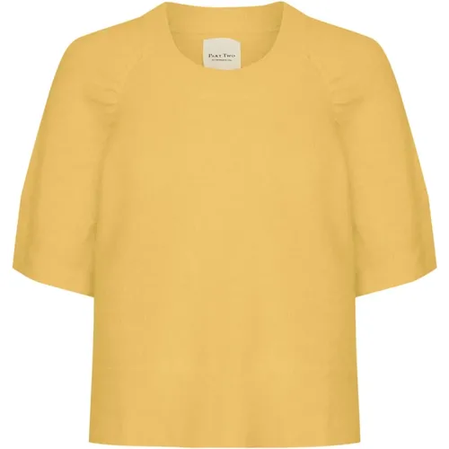 Soft Knit with Short Sleeves and Round Neck , female, Sizes: XL, L, S, M, 2XL - Part Two - Modalova
