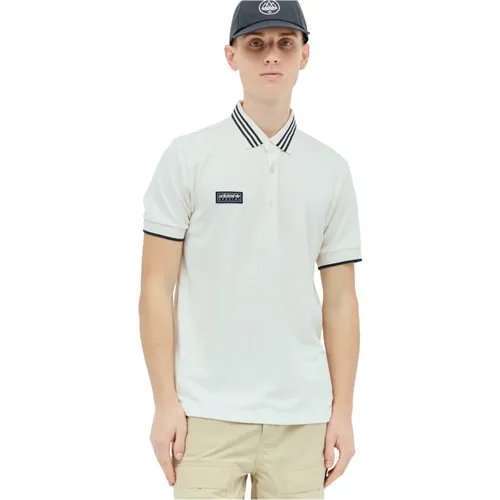 Klassisches Logo Patch Polo Shirt , Herren, Größe: M - adidas Originals - Modalova