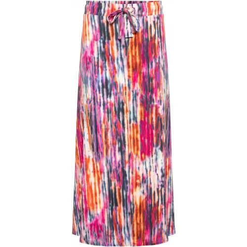 Watercolor Elastic Waist Skirt , female, Sizes: 2XL, XL, M, L, S - &Co Woman - Modalova