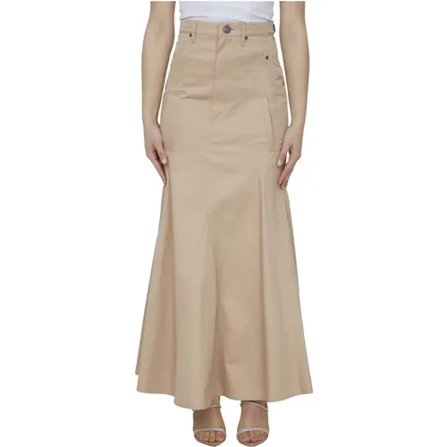 Cotton Gabardine High-Waisted Skirt , female, Sizes: 2XS - Burberry - Modalova