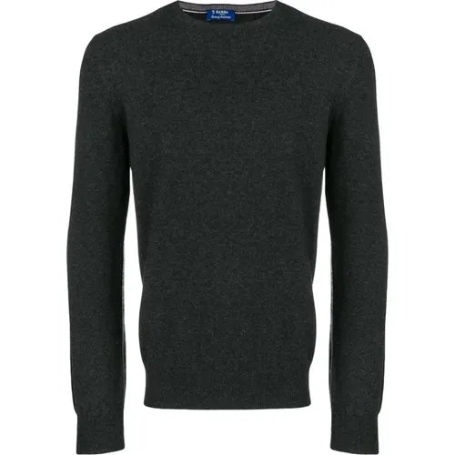 Schwarzer Gerippter Strickpullover , Herren, Größe: XL - Barba - Modalova