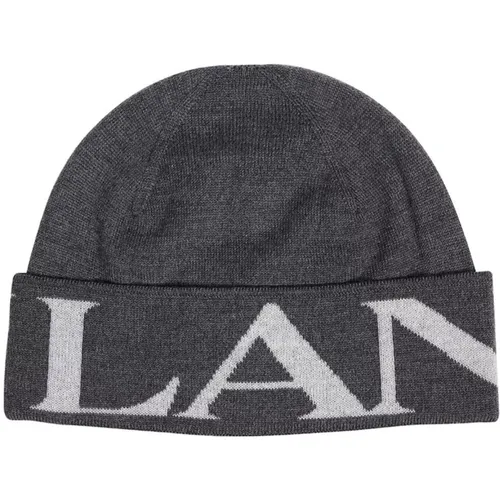 Graue Wollmütze mit Logo-Detail , Damen, Größe: ONE Size - Lanvin - Modalova