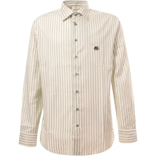 Striped French Collar White Shirt , male, Sizes: 2XL, M, L, XL - ETRO - Modalova