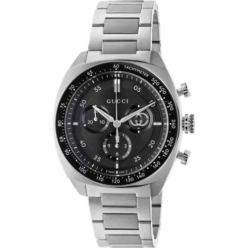 Mm stainless steel case, dial, small seconds display, ceramic bezel with tachymeter indication, stainless steel bracelet , female, Sizes: ONE SIZE - Gucci - Modalova