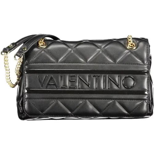 Schwarze Polyethylen-Schultertasche mit Kette - Valentino by Mario Valentino - Modalova